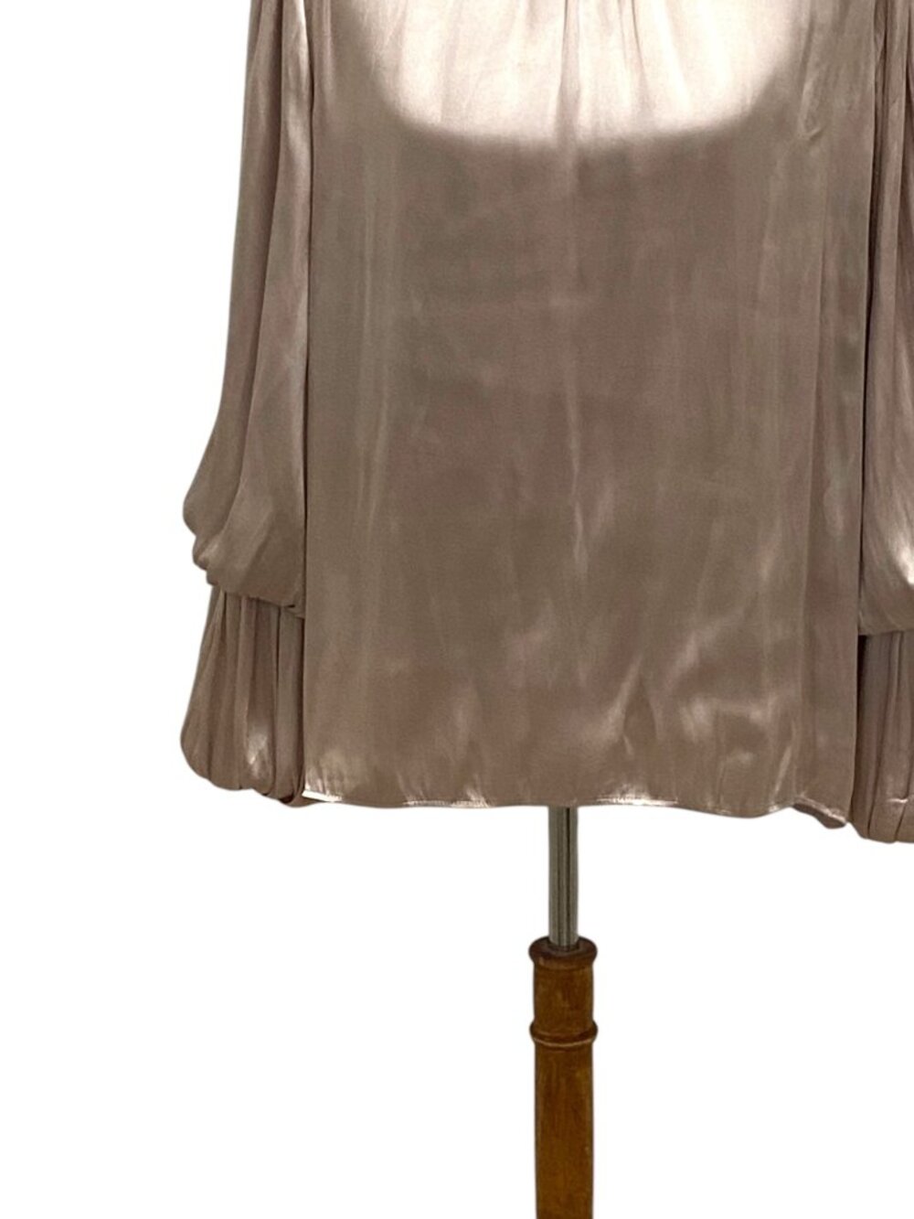 Carmen by Carmen Marc Valvo Satin Blouse Champagne Size XL Special Occasion Boho - Picture 7 of 15